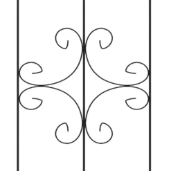 Set med 2 spaljéer i stål för blommor och växter på uteplatsen, svarta, 50x180 cm