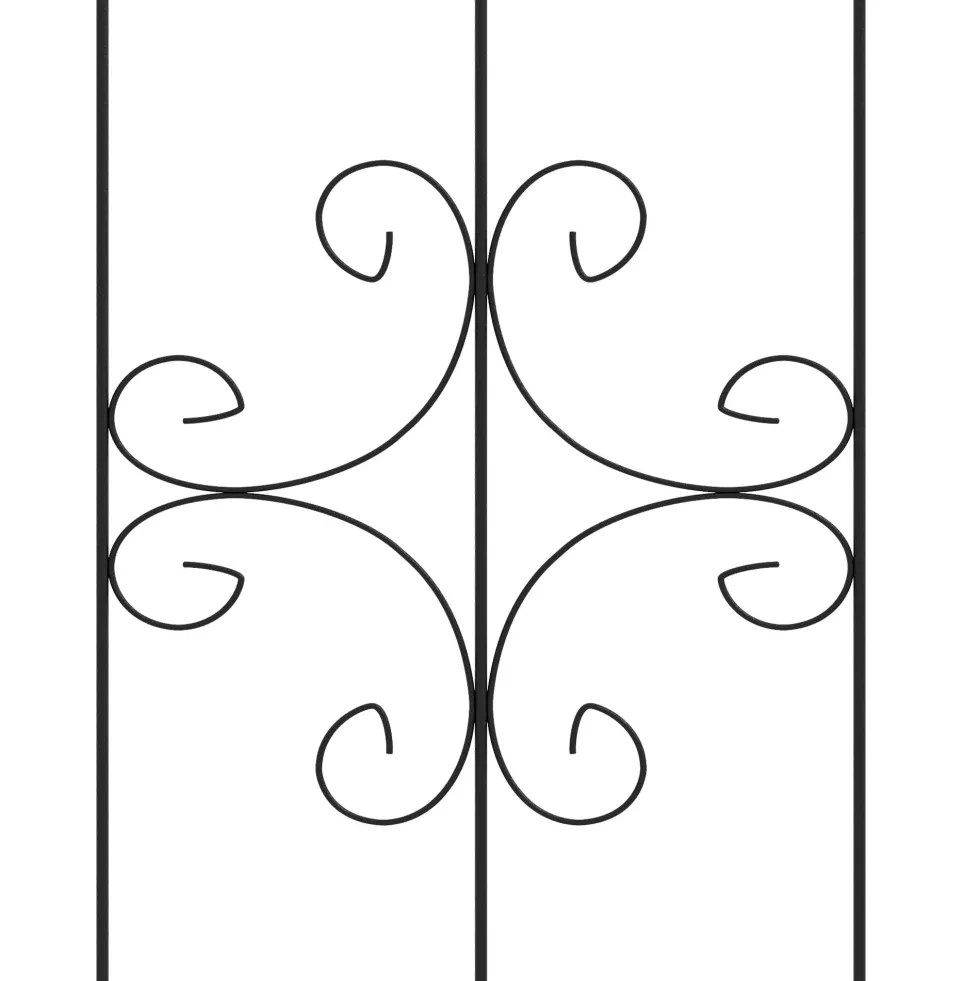 Set med 2 spaljéer i stål för blommor och växter på uteplatsen, svarta, 50x180 cm