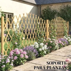 Set med 2 utdragbara träpaneler för utomhusbruk, för terrassdekoration, 180x30x103 cm, naturfärgad