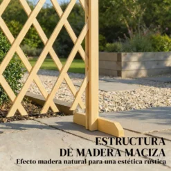Set med 2 utdragbara träpaneler för utomhusbruk, för terrassdekoration, 180x30x103 cm, naturfärgad