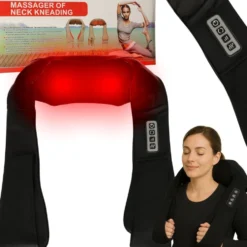 Shiatsu massagekrage med värme, roterande massagehuvuden, 230V