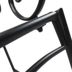 2-sits trädgårdsbänk, robust, rostfri, 107x55,5x92cm, svart, parkbänk för terrass och trädgård