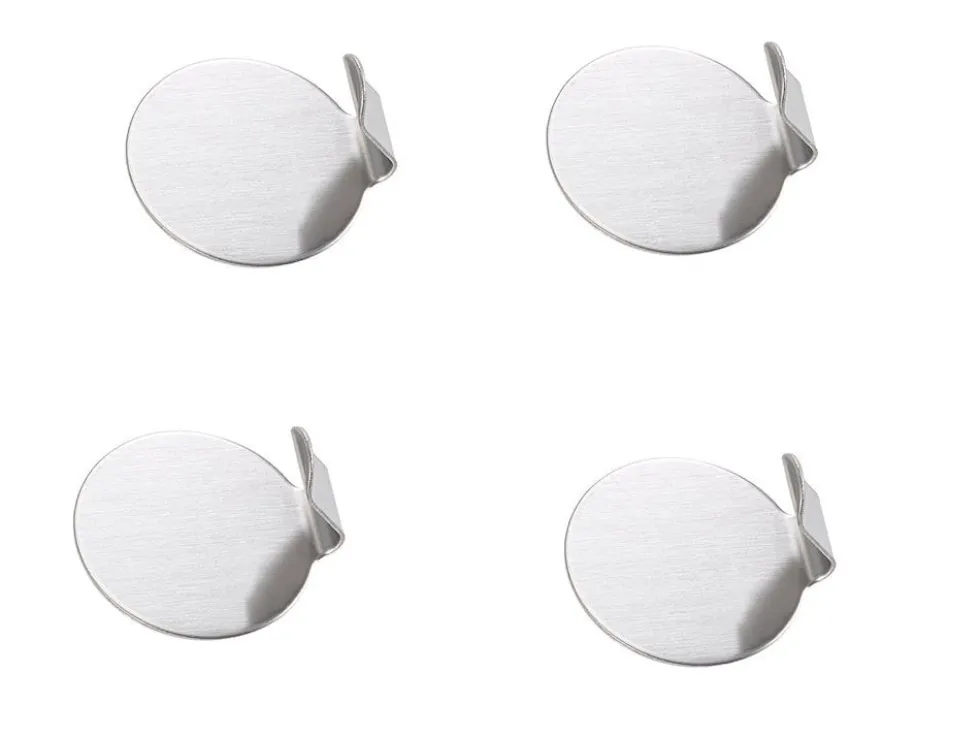 Självhäftande väggkrokar rostfritt stål 4-pack silver 4 x 3,5 cm