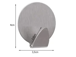 Självhäftande väggkrokar rostfritt stål 4-pack silver 4 x 3,5 cm