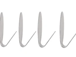 Självhäftande väggkrokar rostfritt stål 4-pack silver 4 x 3,5 cm