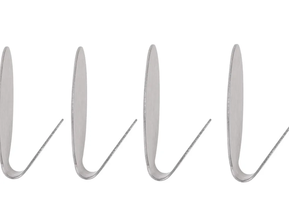 Självhäftande väggkrokar rostfritt stål 4-pack silver 4 x 3,5 cm