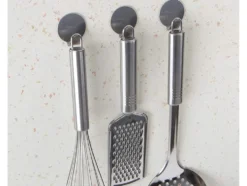 Självhäftande väggkrokar rostfritt stål 4-pack silver 4 x 3,5 cm