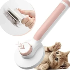 Självrengörande Slicker Brush för hund och katt tar bort underull