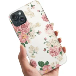 Skal Retro Blommor för iPhone 15