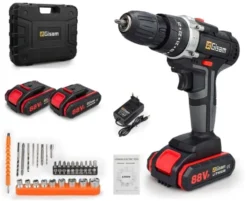 Skruvdragare borrmaskin 18V 29 tillbehör 2x1300mAh