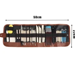 Skulpteringsverktyg för lera 40 delar XXL-set med rullväska 58x22 cm