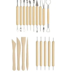 Skulpteringsverktyg för lera 40 delar XXL-set med rullväska 58x22 cm