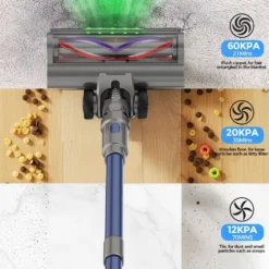 Sladdlös dammsugare 650W 60kPa - 70 min drifttid - Avtagbart batteri - LED