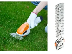 Sladdlös grästrimmer och häcksax 2i1