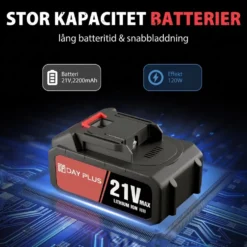 Sladdlös handdammsugare 2-i-1 med 2 batterier – 5500 Pa, HEPA, LED