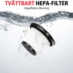 Sladdlös handdammsugare 2-i-1 med 2 batterier – 5500 Pa, HEPA, LED