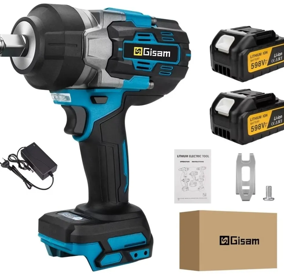 Slagskruvdragare 2800Nm 1/2" Borstlös– Kompatibel med Makita 18V Batteri – Batteridriven Mutterdragare för Däckbyte