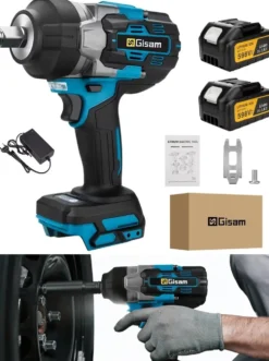 Slagskruvdragare 2800Nm 1/2" Borstlös– Kompatibel med Makita 18V Batteri – Batteridriven Mutterdragare för Däckbyte