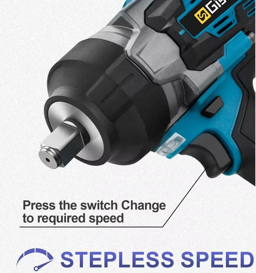 Slagskruvdragare 2800Nm 1/2" Borstlös– Kompatibel med Makita 18V Batteri – Batteridriven Mutterdragare för Däckbyte