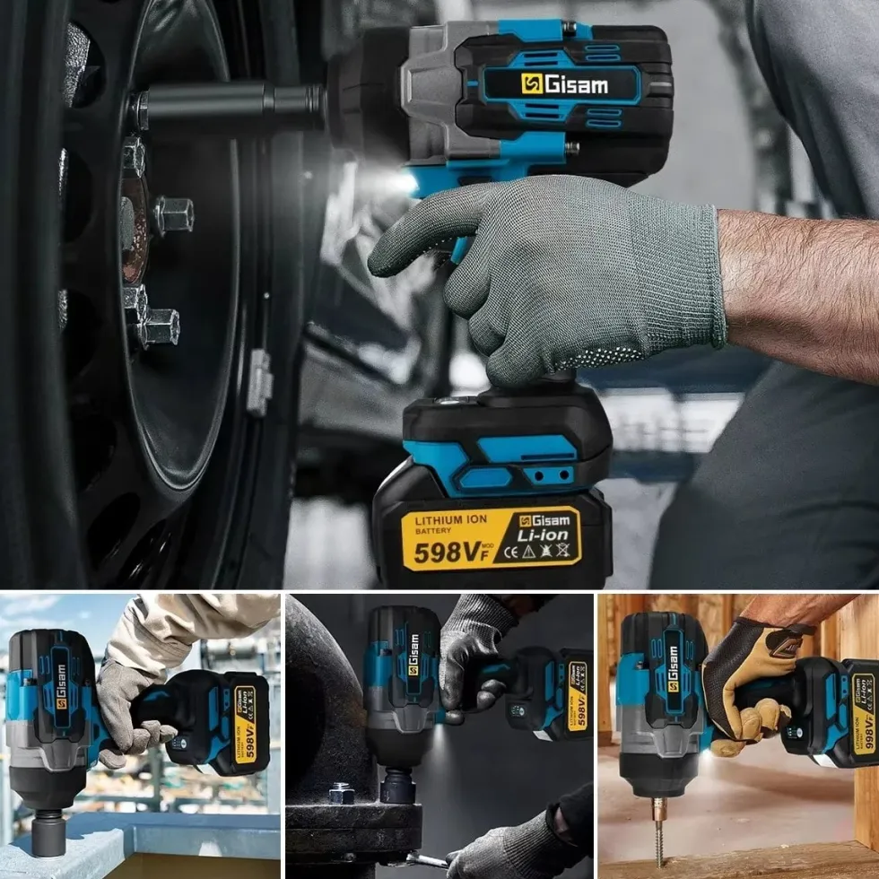 Slagskruvdragare 2800Nm 1/2" Borstlös– Kompatibel med Makita 18V Batteri – Batteridriven Mutterdragare för Däckbyte