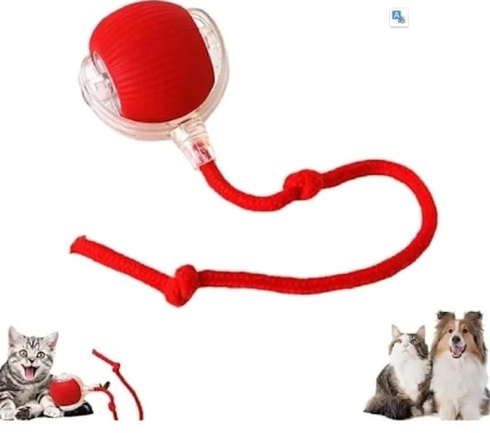 360° Smart Tuggboll för Hundar och Katter – Interaktiv Leksak för Träning och Lek, Rullande Boll för Aktivering av Djur