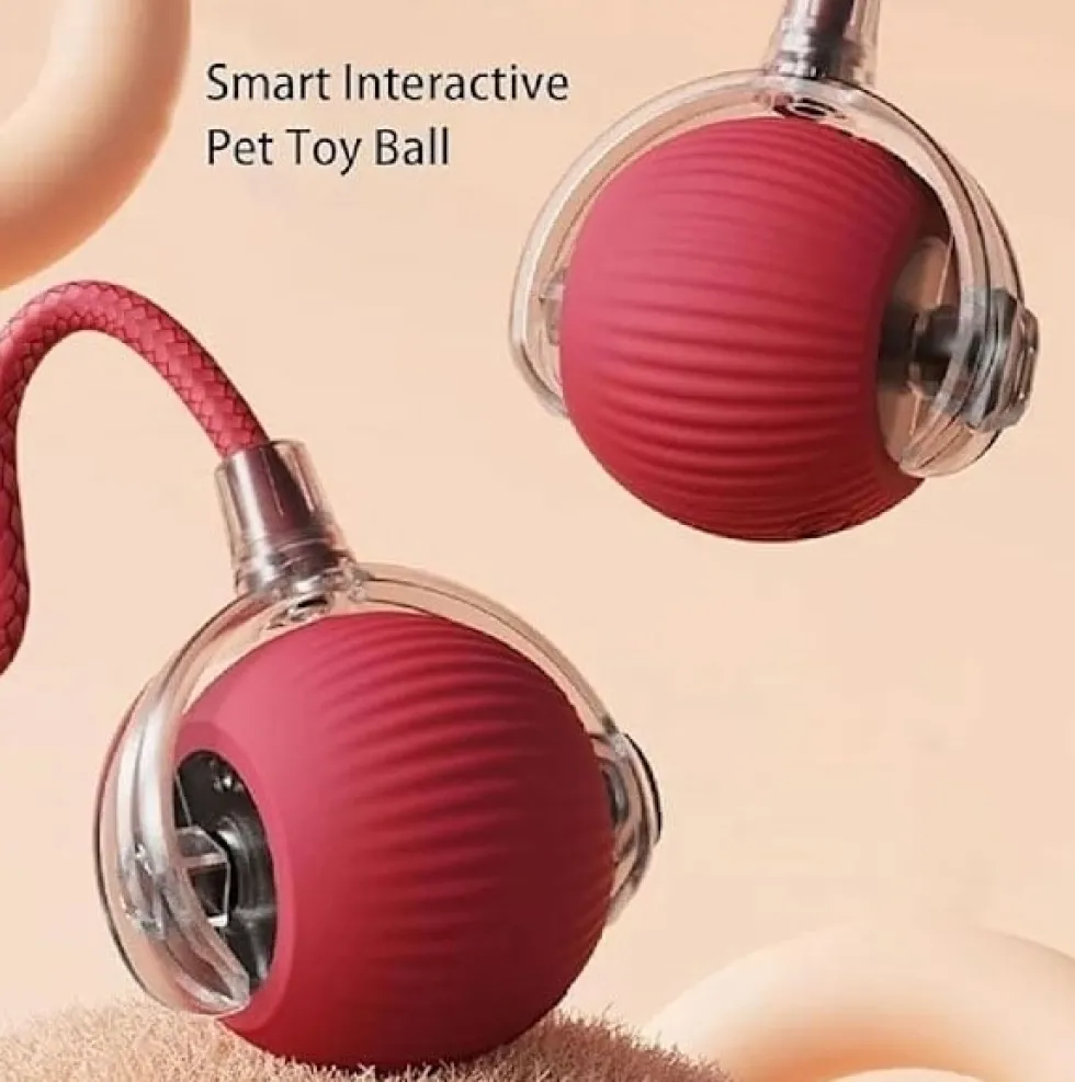 360° Smart Tuggboll för Hundar och Katter – Interaktiv Leksak för Träning och Lek, Rullande Boll för Aktivering av Djur
