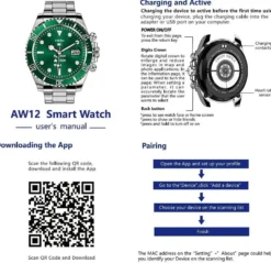 Smart watch / Träningsklocka AW12 Grön