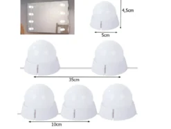 Sminkbordsljus med 10 LED-lampor
