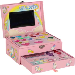 Smink- och nagelset för barn / Unicorn sminkväska