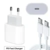 Snabbladdare 20W USB-C 2m - Kompatibelt med Apple iPhone
