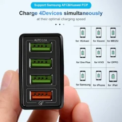 Snabbladdare 4x USB Quick Charge 3.0 3.1A Vit