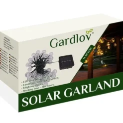 Solcellsdriven LED-ljusslinga 100 bollar varmvit 11,6 m IP44