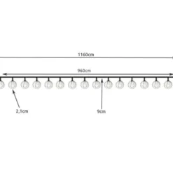 Solcellsdriven LED-ljusslinga 100 bollar varmvit 11,6 m IP44