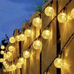 Solcellsdriven LED-ljusslinga 100 bollar varmvit 11,6 m IP44