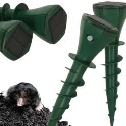 Solcellsdriven mullvadsskrämma 2-pack IP65 med 3 vibrationslägen