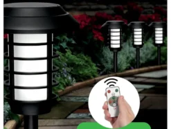 Solcellsdriven trädgårdslampa med RGB och fjärrkontroll