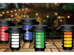 Solcellsdriven trädgårdslampa med RGB och fjärrkontroll