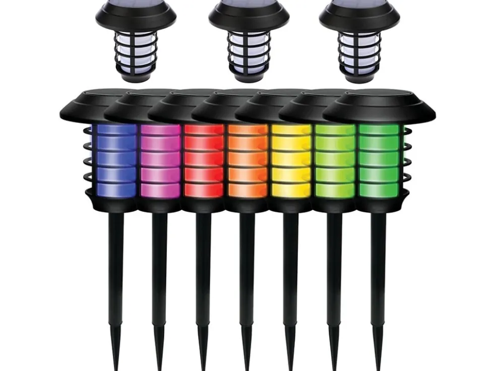 Solcellsdriven trädgårdslampa med RGB och fjärrkontroll