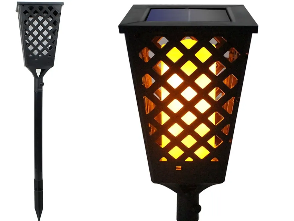Solcellsfackla LED med flamljus och skymningssensor IP65 59–107 cm