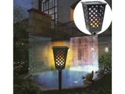 Solcellsfackla LED med flamljus och skymningssensor IP65 59–107 cm