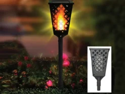 Solcellsfackla LED med flamljus och skymningssensor IP65 59–107 cm