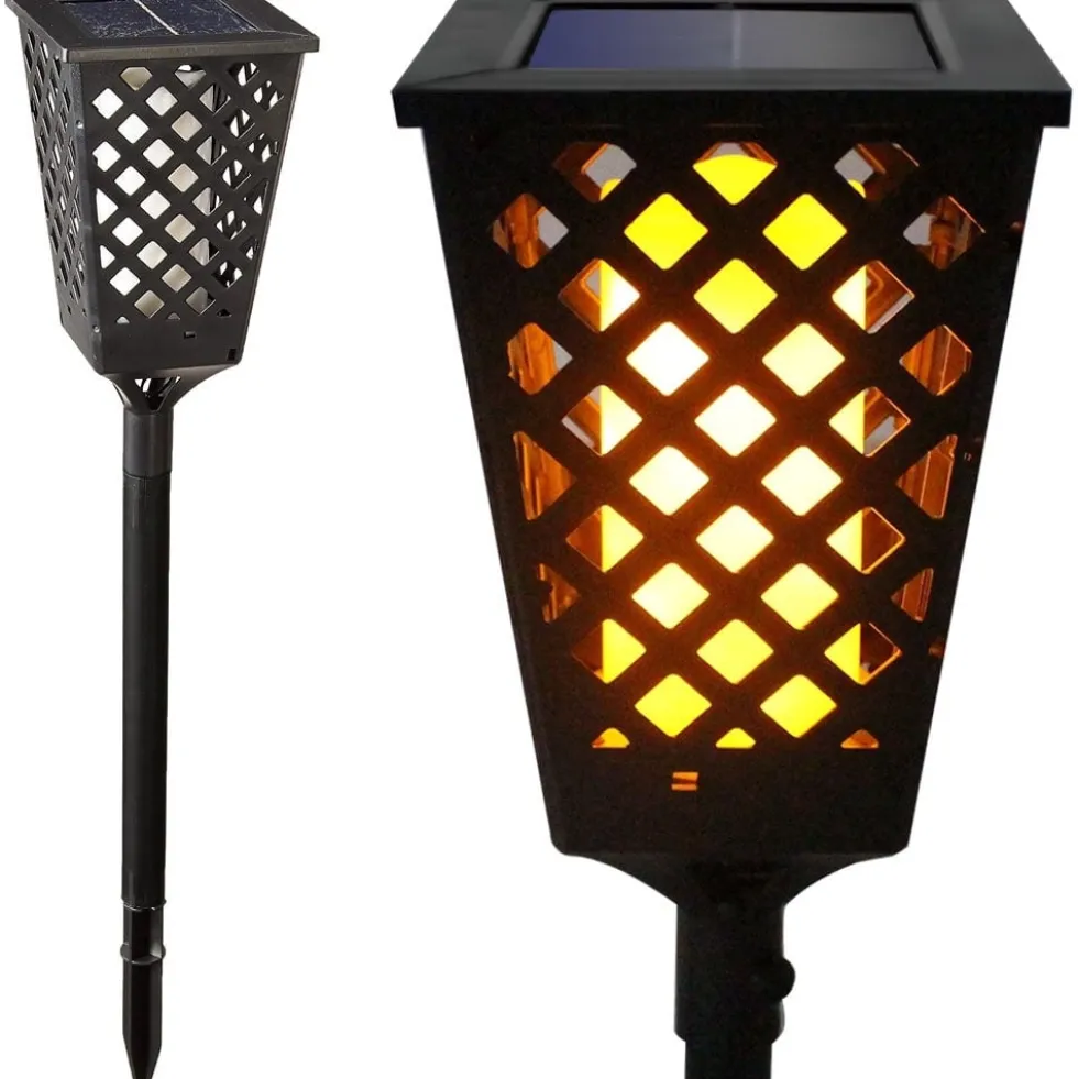 Solcellsfackla LED med flamljus och skymningssensor IP65 59–107 cm