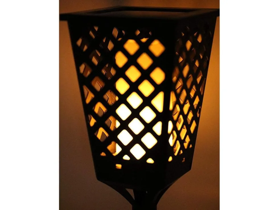 Solcellsfackla LED med flamljus och skymningssensor IP65 59–107 cm