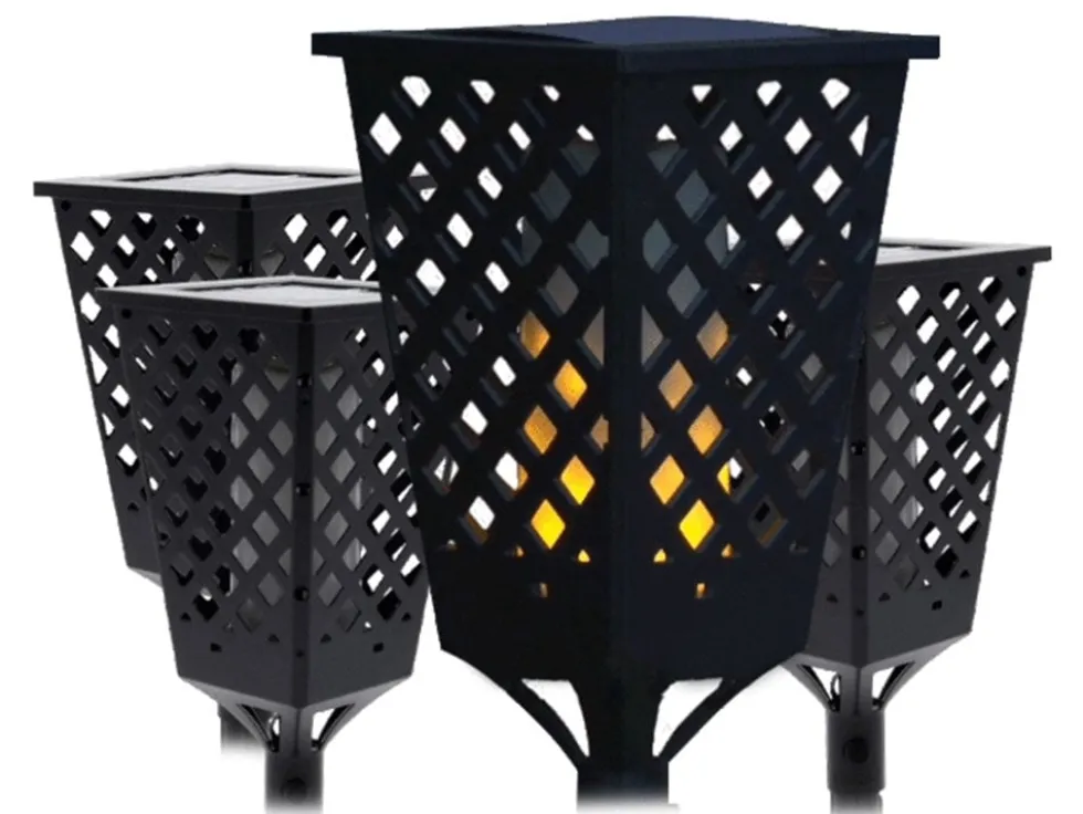 Solcellsfackla LED med flamljus och skymningssensor IP65 59–107 cm