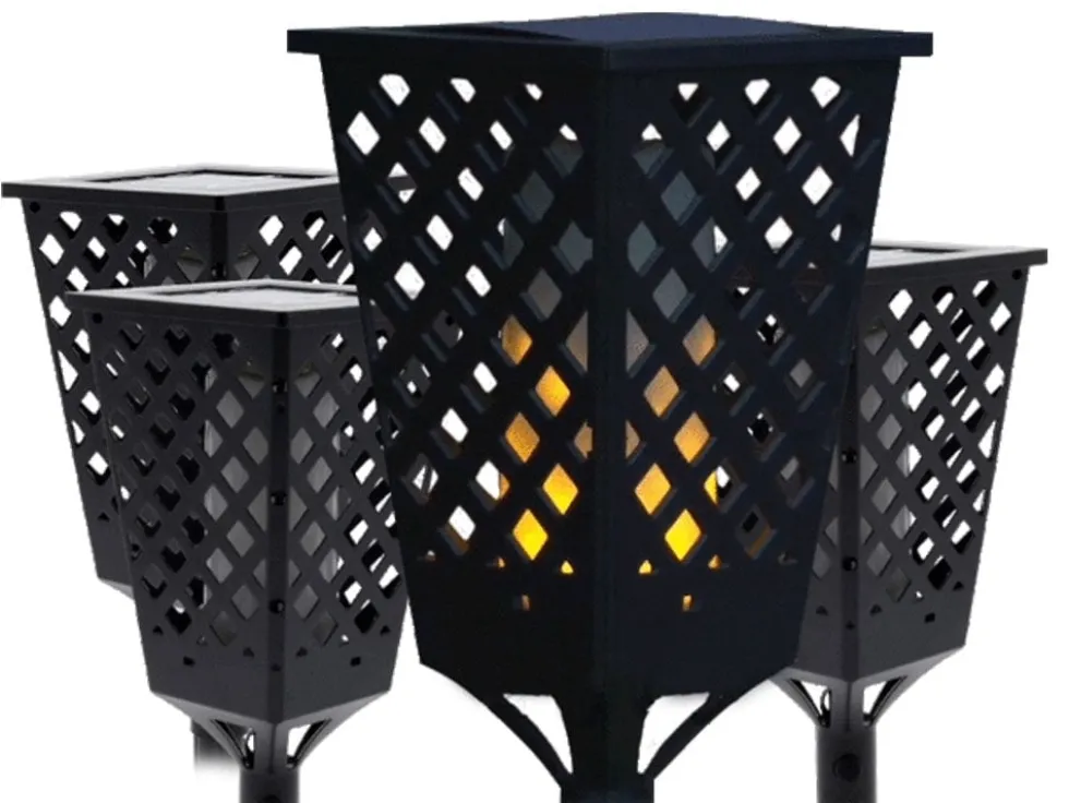 Solcellsfackla LED med flamljus och skymningssensor IP65 59–107 cm