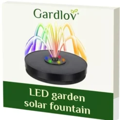 Solcellsfontän med batteri och LED