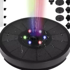 Solcellsfontän med batteri och LED