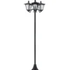 Solcellslampa för trädgård, 3 LED, klassisk utomhusgolvlampa, IP44, 51,5x47x182,5cm