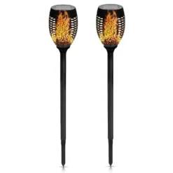 Solcellslampa med flammeffekt för trädgård 2-pack