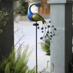 Solcellslampa trädgård påfågel 40 LED flerfärgad IP44 skymningssensor